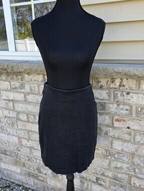 Y2K Black Denim Mini Skirt Made In USA Size 11